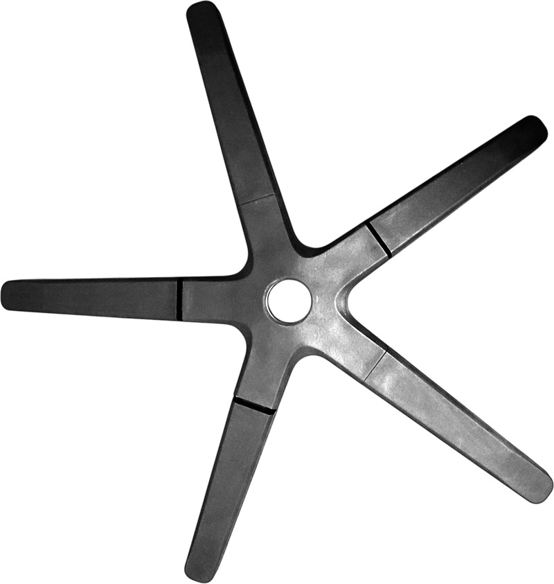 Tous les rayons sur le centre du pied de la chaise