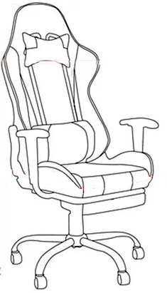 Chaise assise à ailes