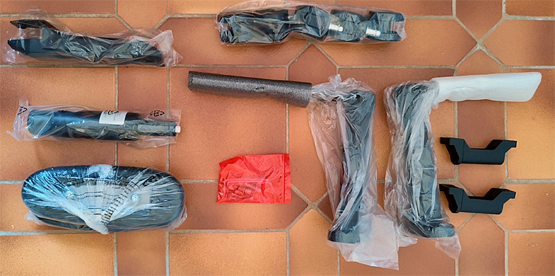 Les pièces dans le carton