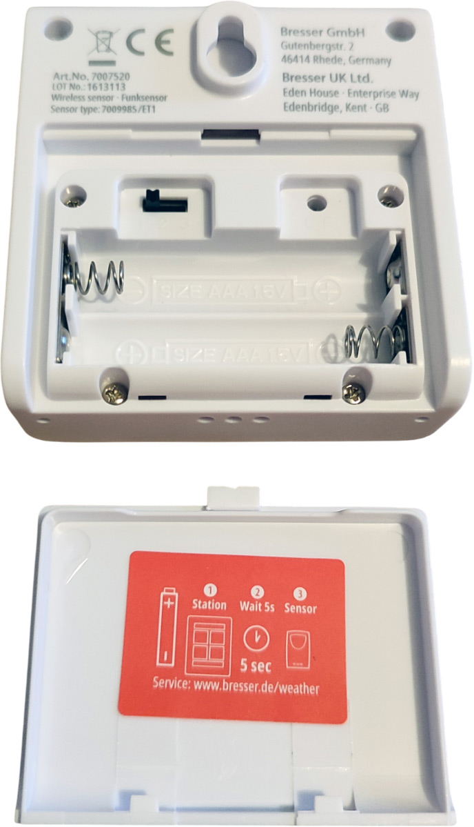 Capot du capteur ouvert