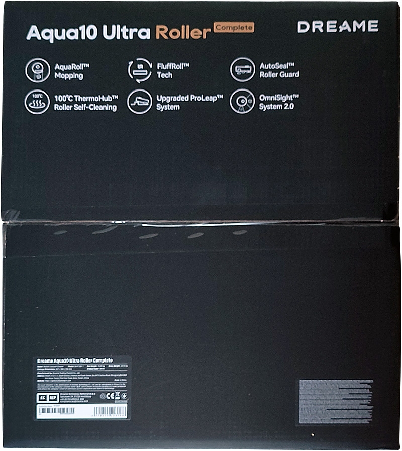 Dessus de la boîte interne du Dreame Aqua 10 Ultra Roller Complete