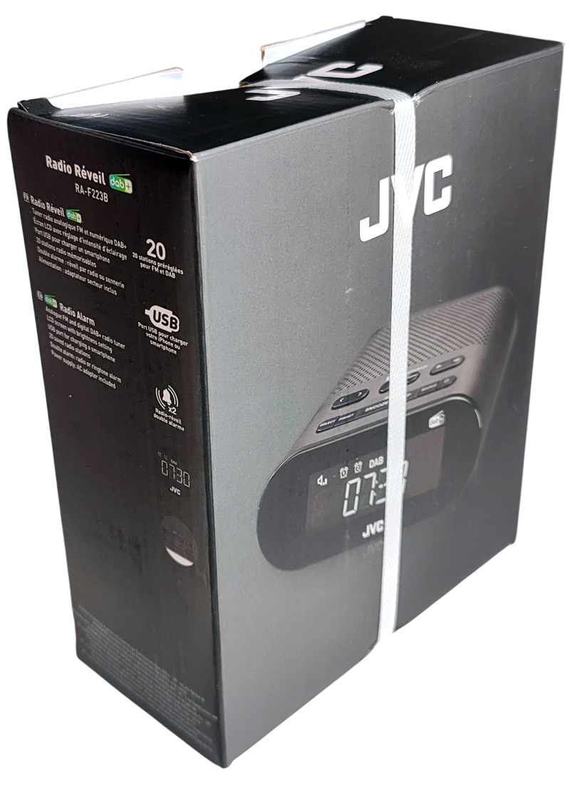 Boîte du radio-réveil JVC RA-F223B