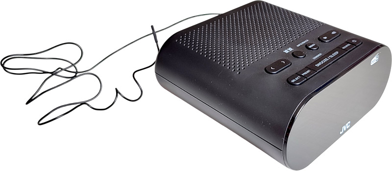 Radio-réveil JVC RA-F223B et son antenne