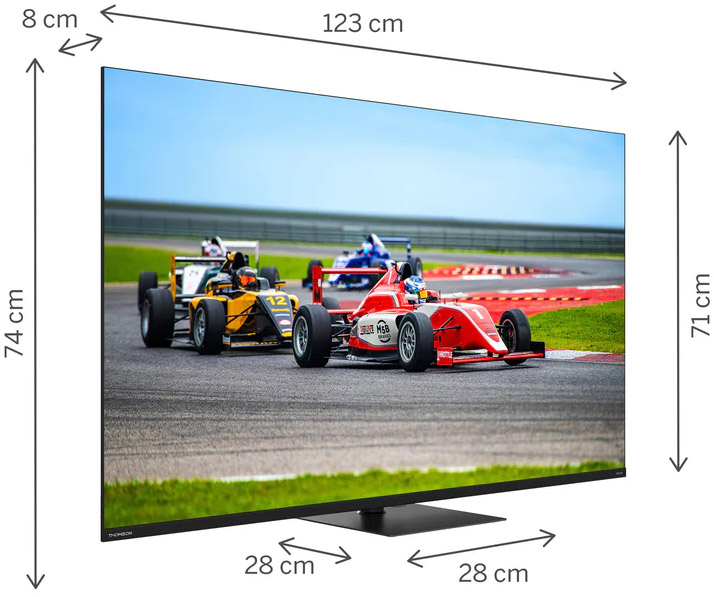 Dimensions de la TV QLED Thomson 55'' 55QG7C14