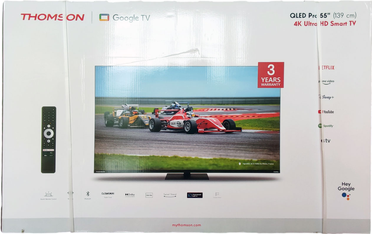 Boîte vue de face de la TV Thomson' 55QG7C14