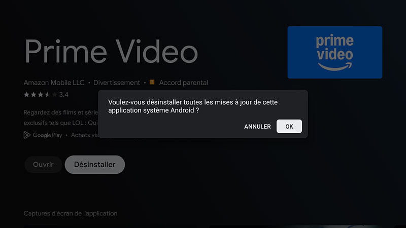 Impossible de désinstaller Amazon Prime