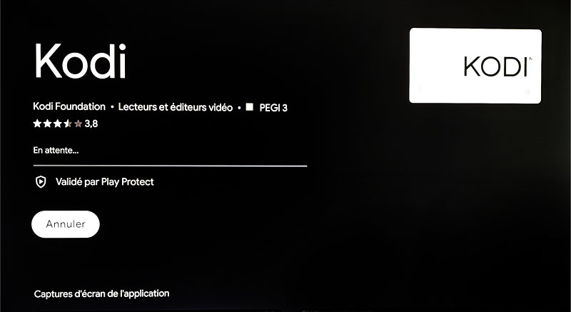 Installation de Kodi qui n'en finit pas