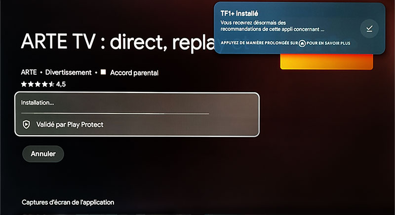 TF1 qui s'installe en arrière-plan