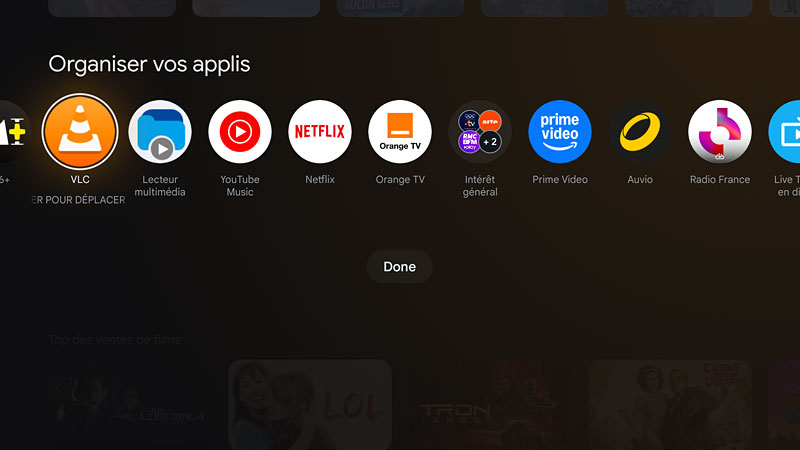Organisation des applications