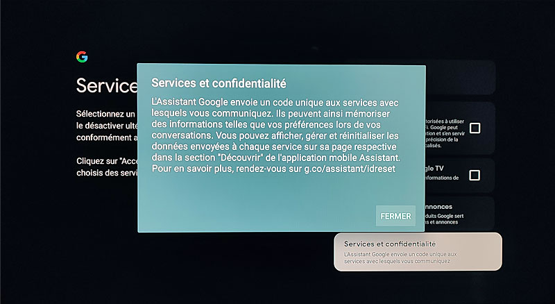 Services et confidentialité