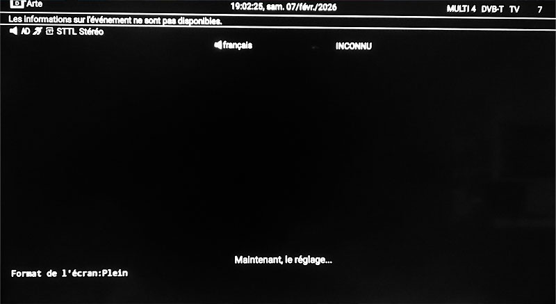 Démarrage initial de la TV - Zap sur Arte