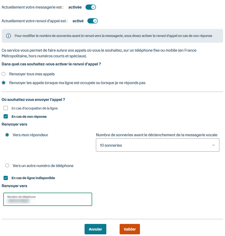 Options de messagerie Bbox sur espace client