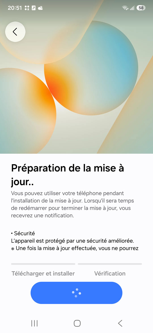 Préparation de la mise à jour
