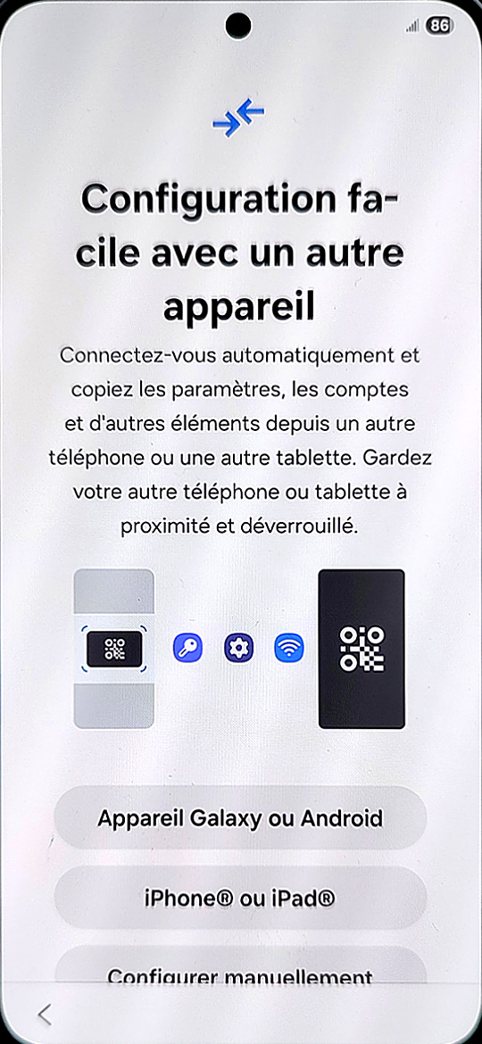 Démarrage du Samsung Galaxy S25 - Configuration facile avec autre appareil