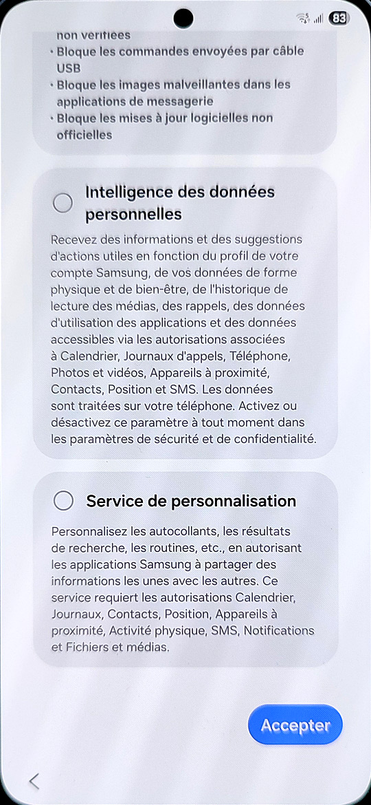 Démarrage du Samsung Galaxy S25 - Services Samsung