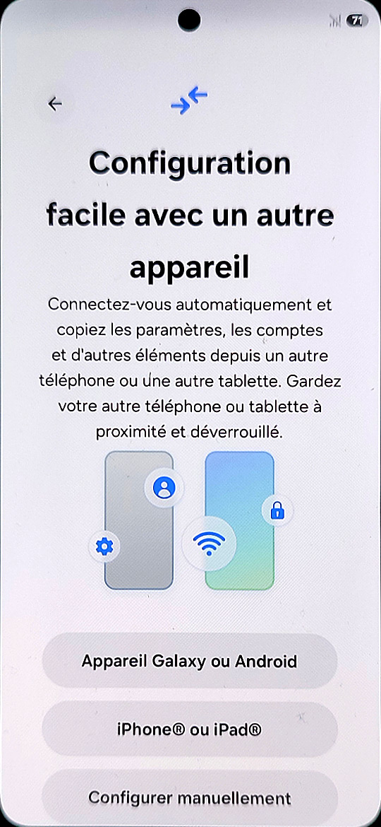 Démarrage du Samsung Galaxy S25 - Configuration facile avec autre appareil