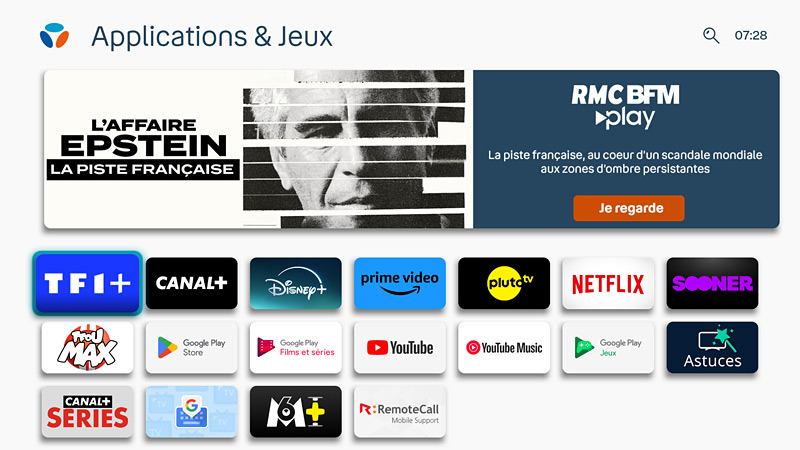 Bbox TV 4k - Applications et jeux