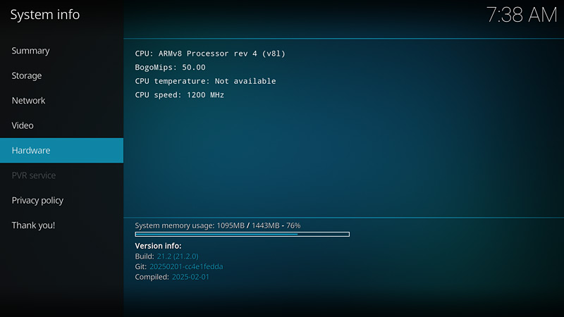 Kodi sur la Bbox TV 4K - Infos hardware