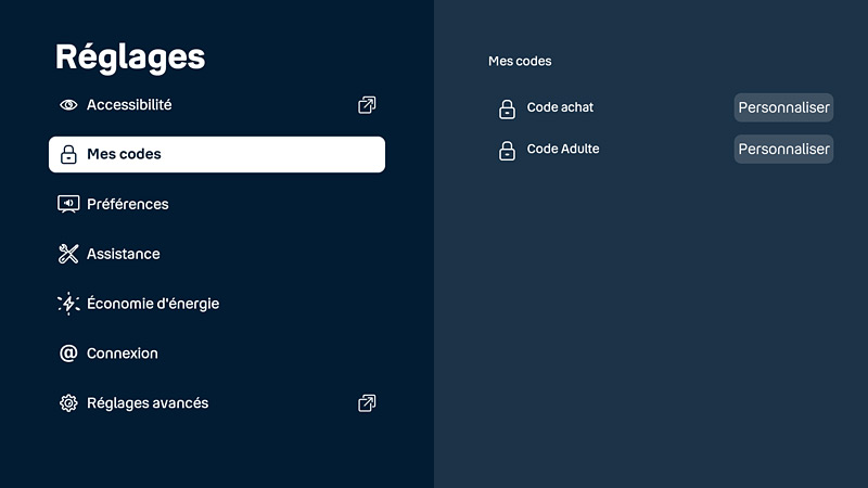 Bbox TV réglages codes