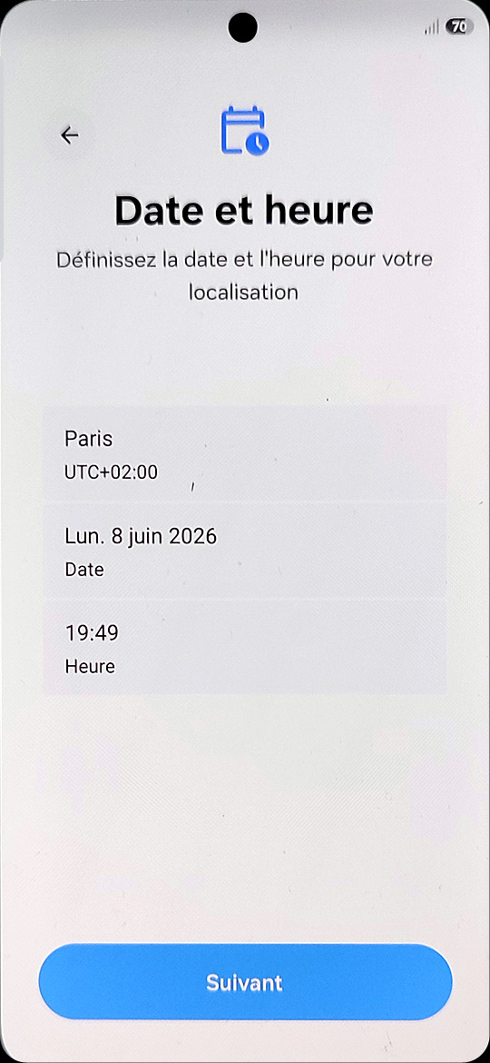 Samsung Galaxy S26 - date et heure