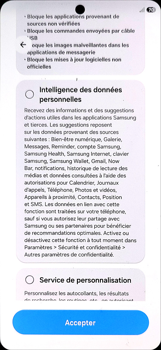Samsung Galaxy S26 - Services Samsung IA
