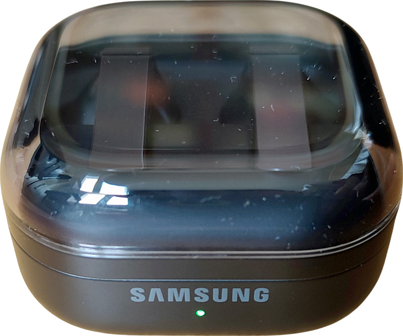 Samsung Galaxy Buds 4 - Avant avec voyant vert