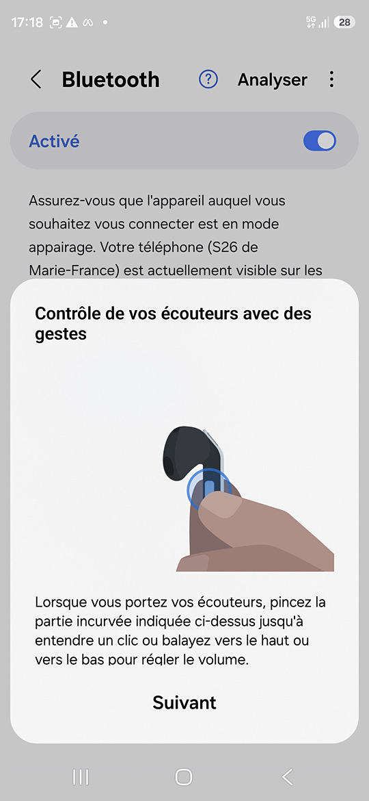 Galaxy Buds4 sur le S26 - Tuto contrôle par gestes