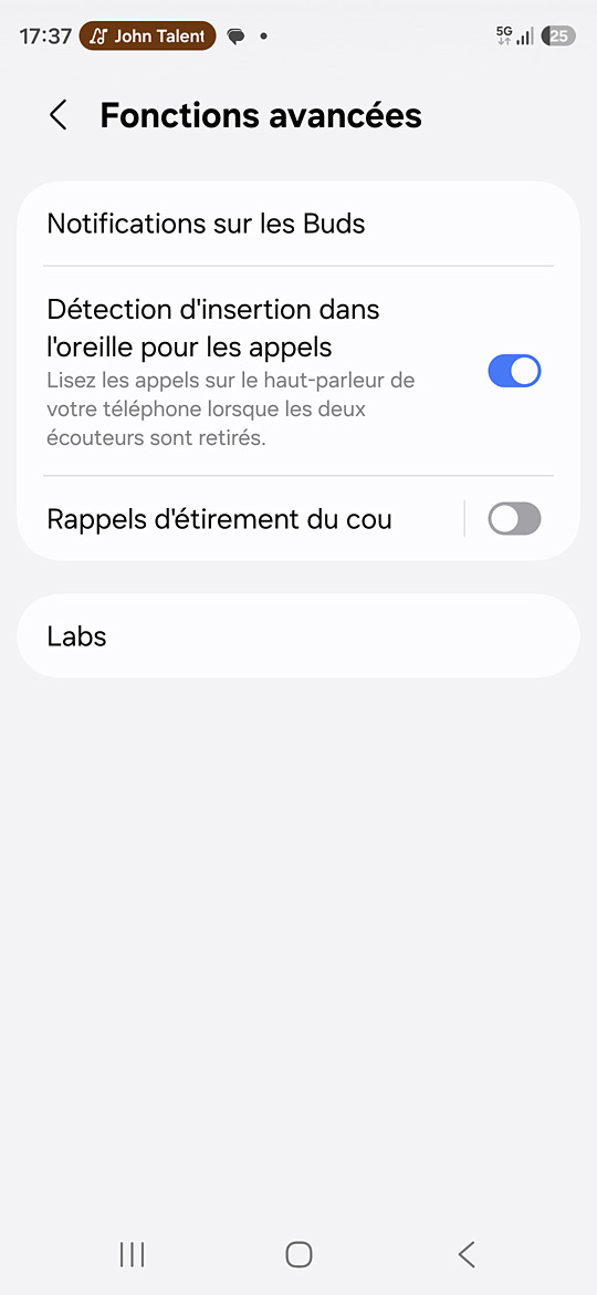 Galaxy Buds4 sur le S26 - Fonctions avancées