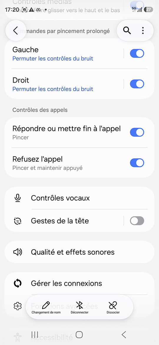 Galaxy Buds4 sur le S26 - Paramètres