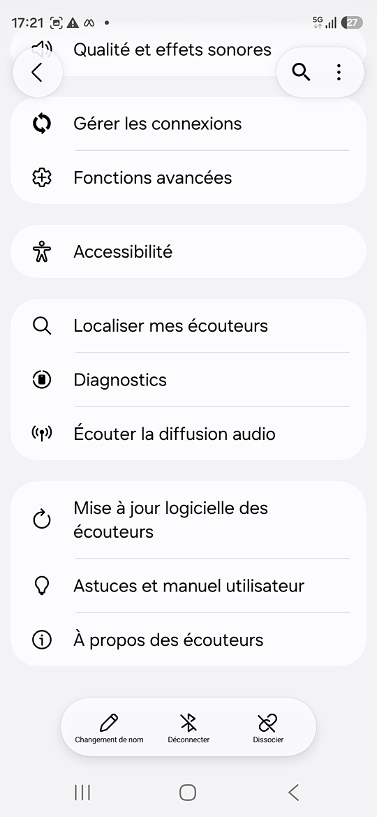 Galaxy Buds4 sur le S26 - Paramètres