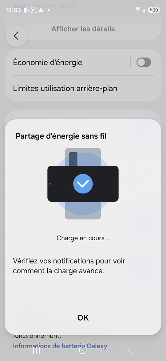 Galaxy Buds4 sur le S26 - Charge des buds à partir du S26