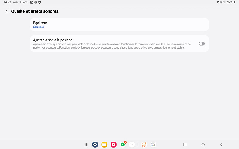 Galaxy buds4 sur Galaxy tab A8 - Qualité et effets sonores